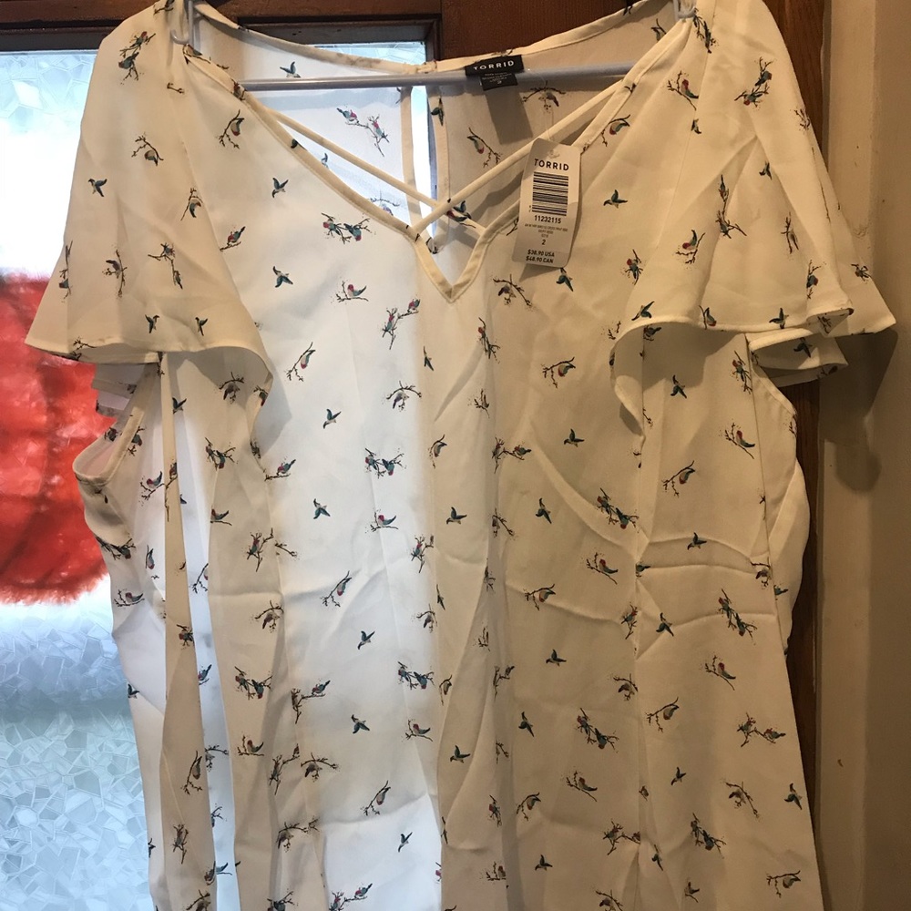 White bird blouse